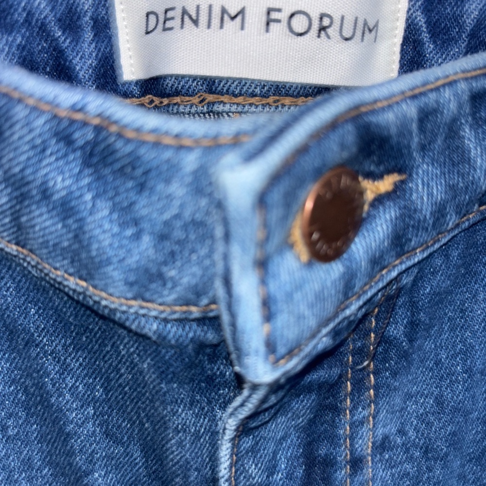 ARITZIA-Denim Forum Blue High Rise Straight Leg Jeans - Picture 2 of 7